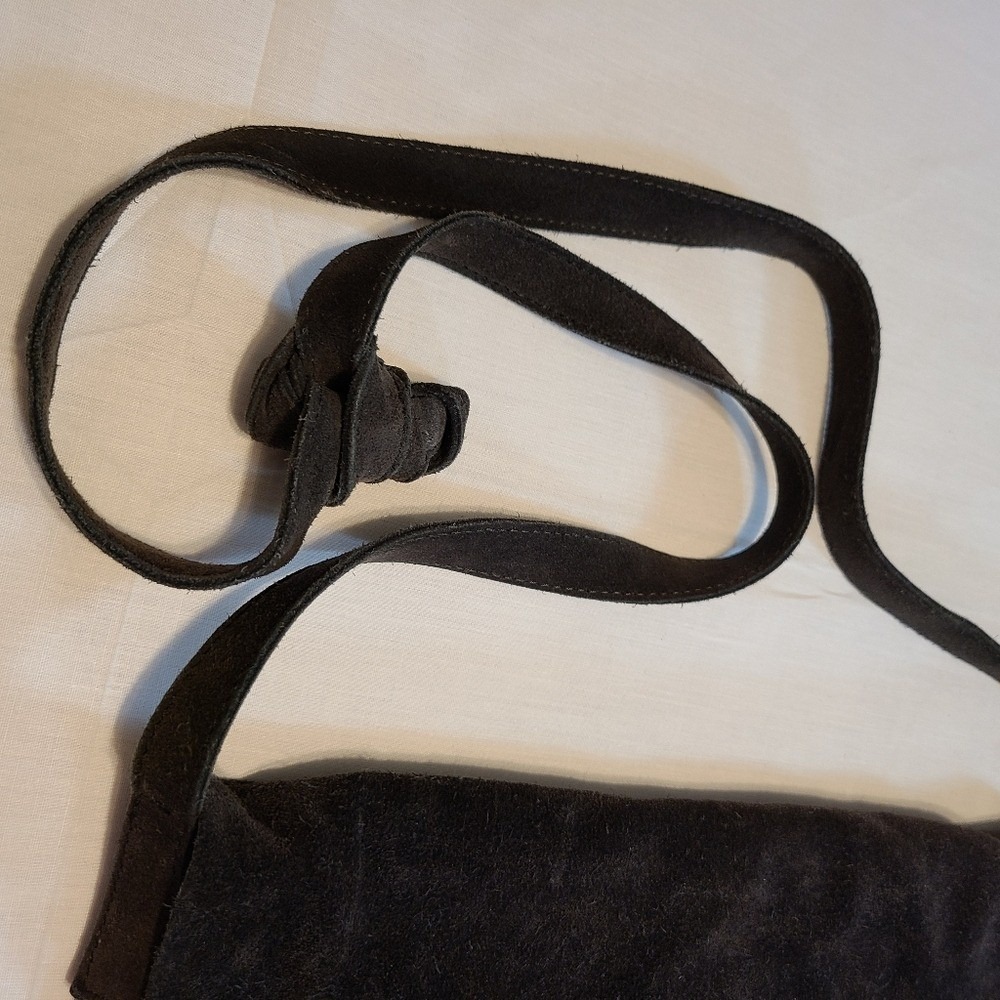 100% Leather Pulicati Slouchy Black Crossbody Shoulder‎ Purse Bag - Picture 5 of 12